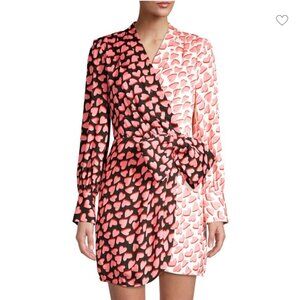 Rebecca Vallance Twin Hearts Faux Wrap Dress Size 4 NWT